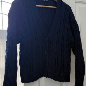 GAP Navy Cable-Knit Button Cardigan